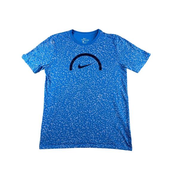 Nike Shirt Mens Medium Blue Athletic Stretch Fit Tee Crew Neck Short Sleeve - Picture 1 of 11
